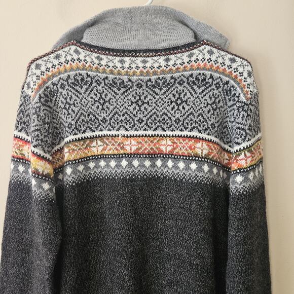 Artesanias Alpaca Blend 1/4 Quarter Zip Mock Sweater Fair Isles Men's Large - Picture 9 of 10